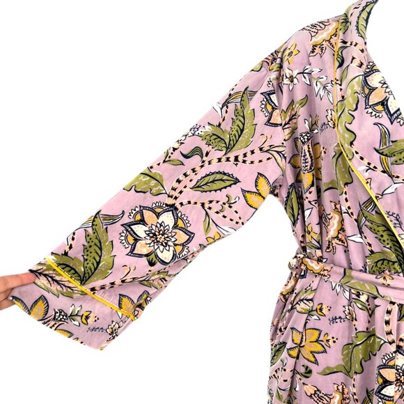 World Market Floral Kimono Robe Cozy Soft Lilac Purple One Size - Picture 4 of 12